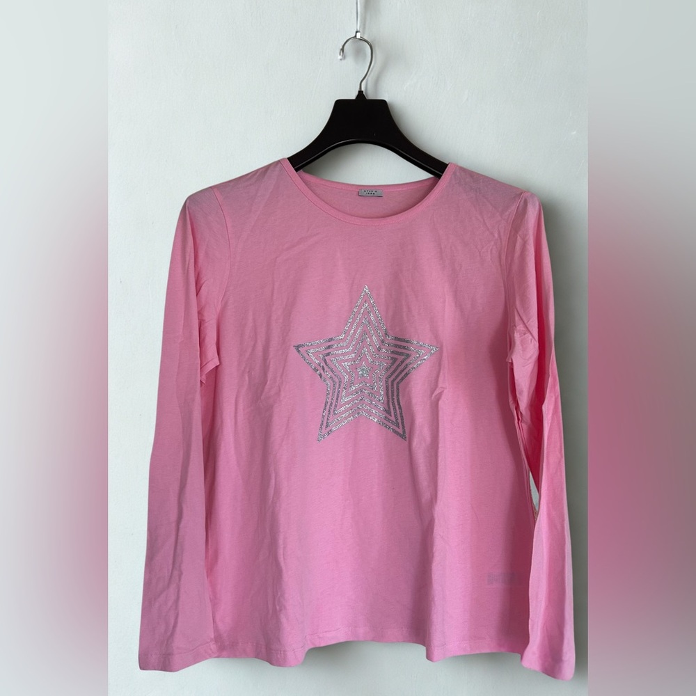 Studio 1886 Sparkling Pink and Silver Long Sleeve Tee